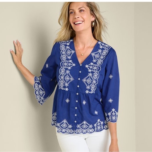 Soft Surroundings Shona Embroidered Top 2X - Picture 12 of 12